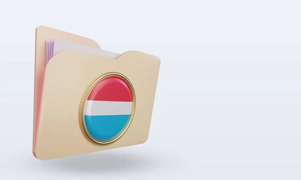 Pasta Luxemburgo Bandeira Renderização Vista Esquerda — Fotografia de Stock