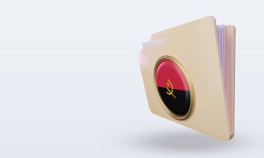 3d dizin Angola bayrağı sağ görünüm oluşturma
