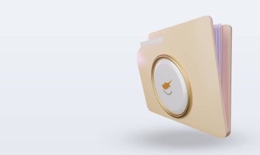 3d dizin Kıbrıs bayrağı sağa bakıyor