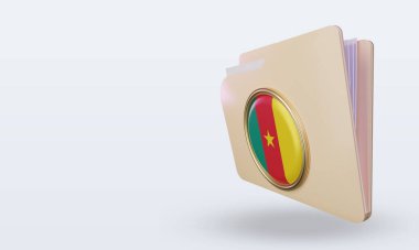 3d dizin Kamerun bayrağı sağ görünüm