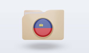 3d dizin Liechtenstein bayrağı ön görünüm oluşturma