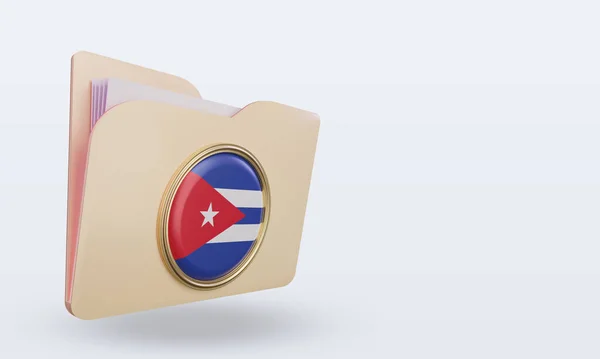 Carpeta Cuba Bandera Representación Vista Izquierda — Foto de Stock
