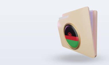 3d dizin Malawi bayrak görüntüleme sağ görünüm
