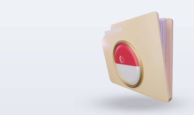 3d dizin Singapur bayrağı sağ görünüm