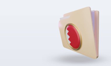 3d dizin Bahreyn bayrağı sağ görünümü görüntülüyor