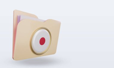 3d dizin Japonya bayrağı sol görünümü görüntülüyor