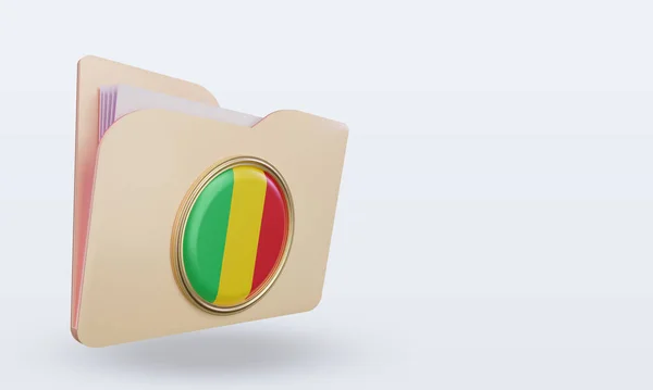 Folder Mali Flaga Renderowanie Widok Lewo — Zdjęcie stockowe