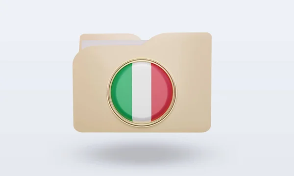 Cartella Italia Bandiera Visualizzazione Frontale — Foto Stock