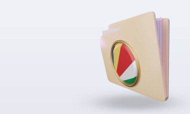 3d dizin Seyşeller bayrak görüntüleme sağ görünüm