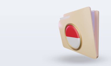 3d dizin Endonezya bayrağı görüntüleme sağ görünüm