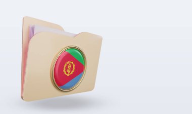 3d dizin Eritrea bayrağı sol görünümü görüntülüyor