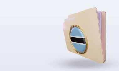 3d dizin Botswana bayrağı sağ görünüm