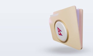 3d dizin Nepal bayrağı sağ görünüm