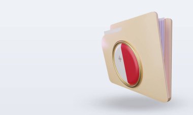 3d dizin Malta bayrağı sağ görünüm