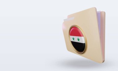 3d dizin Suriye bayrağı sağdan görüntüleniyor