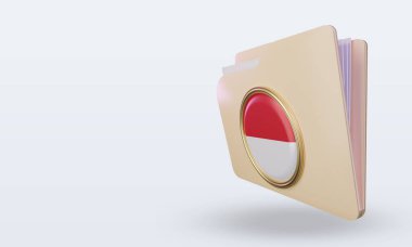 3d dizin Monako bayrağı görüntüleme sağ görünüm