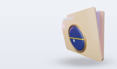 3d dizin Nauru bayrağı sağ görünüm oluşturma