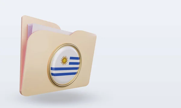 Folder Uruguay Flag Rendering Left View — Stock Photo, Image
