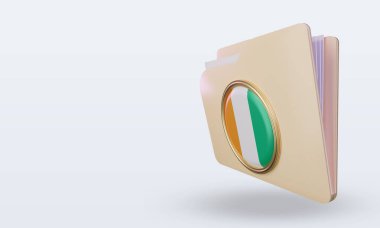 3d dizin Cote dIvoire bayrak görüntüleme sağ görünüm
