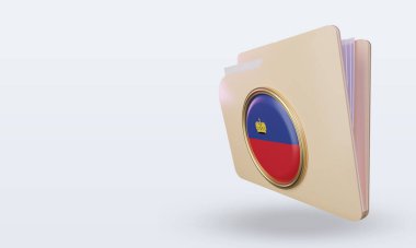 3d dizin Lihtenştayn bayrağı sağ görünüm