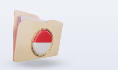 3d dizin Endonezya bayrağı sol görünümü görüntülüyor