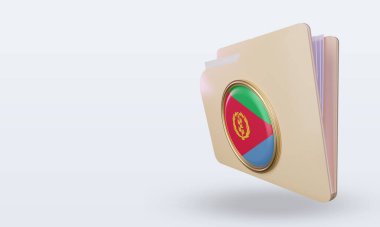 3d dizin Eritrea bayrak görüntüleme sağ görünüm