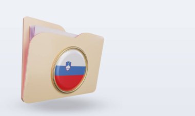 3d dizin Slovenya bayrağı sol görünümü görüntülüyor