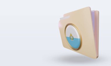 3D dizin San Marino bayrağı sağ görünüm