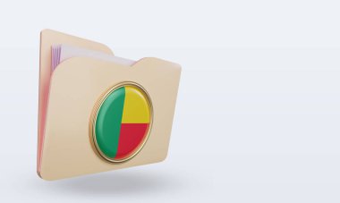 3d dizin Benin bayrak görüntüleme sol görünümü