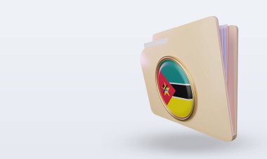 3d dizin Mozambik bayrağı sağ görünüm oluşturma