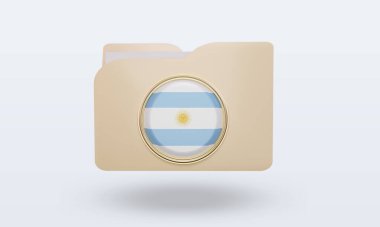 3d dizin Arjantin bayrağı ön görünüm oluşturma