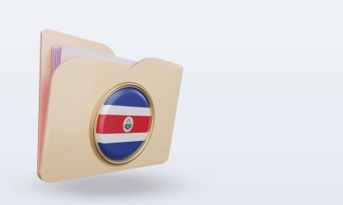 3d dizin Kosta Rika bayrağı sol görüşü yansıtıyor