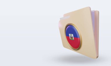 3d dizin Haiti bayrağı sağ görünüm oluşturma