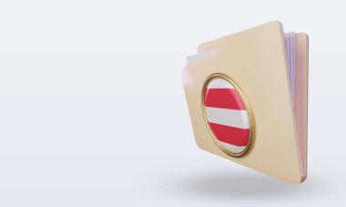 3d dizin Avusturya bayrağı sağ görünüm