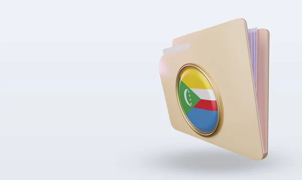 Folder Comoros Flag Rendering Right View — Stock Photo, Image