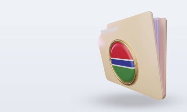 Gambiya bayrağı 3d dizini sağ görünüm