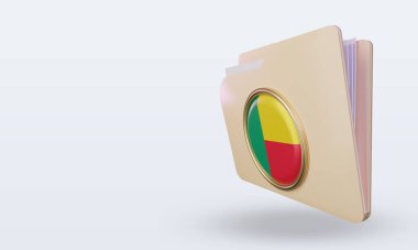 3d dizin Benin bayrak görüntüleme sağ görünüm