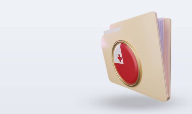 3d dizin Tonga bayrağı sağ görünüm