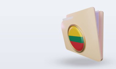 3d dizin Litvanya bayrağı sağ görünüm