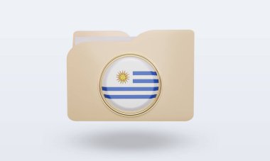 3d dizin Uruguay bayrağı ön görünüm oluşturma