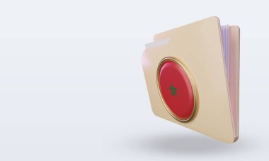 3d dizin Fas bayrağı sağ görünüm oluşturma