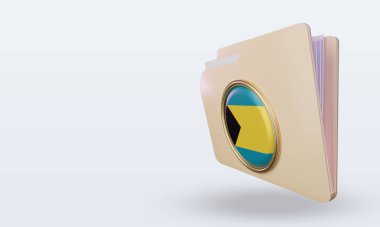 3d dizin Bahamalar bayrak görüntüleme sağ görünüm