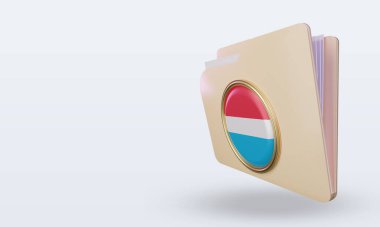 3d dizin Lüksemburg bayrağı doğru görünüm oluşturma