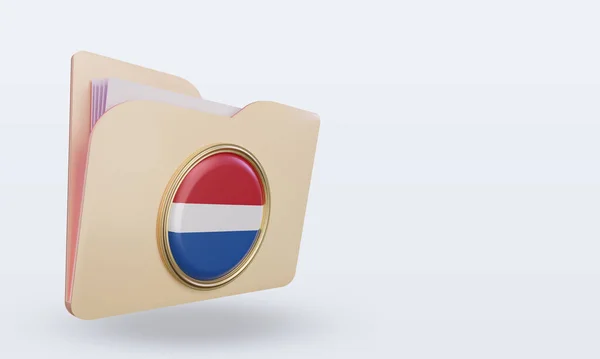 Folder Netherlands Flag Rendering Left View — 图库照片