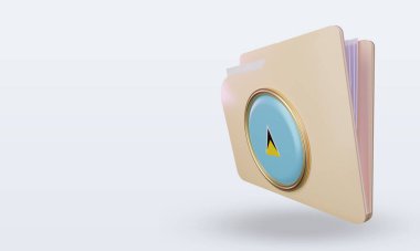 3d dizin St Lucia bayrak görüntüleme sağ görünüm