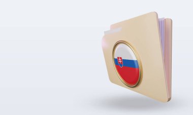 3d dizin Slovakya bayrağı sağ görünüm