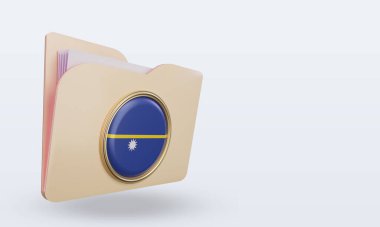 3d dizin Nauru bayrağı sol görünümü görüntülüyor