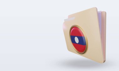 3d dizin Laos bayrak görüntüleme sağ görünüm