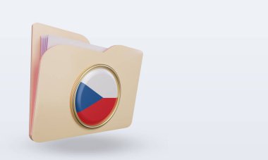 3d dizin Çek Cumhuriyeti bayrağı sol görüşü yansıtıyor