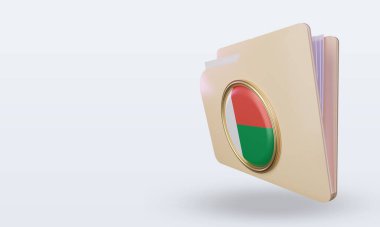 3d dizin Madagaskar bayrağı sağ görünümü görüntülüyor